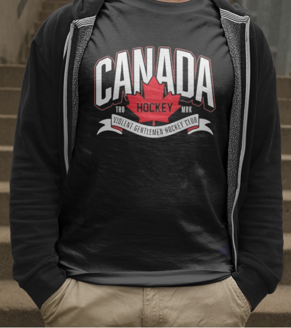 Canada Hockey Glowing Hearts Violent Gentlemen Hockey Club T-Shirt