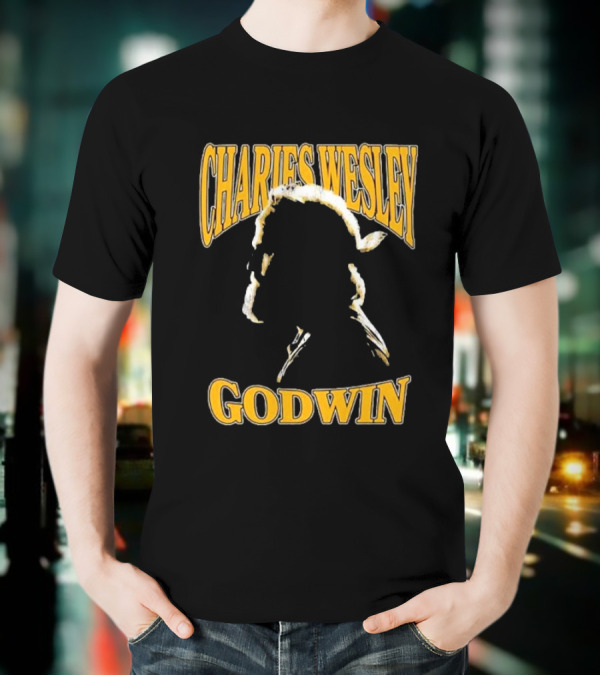 Charles Wesley Godwin CWG Silhouette Bold Yellow Text T-Shirt