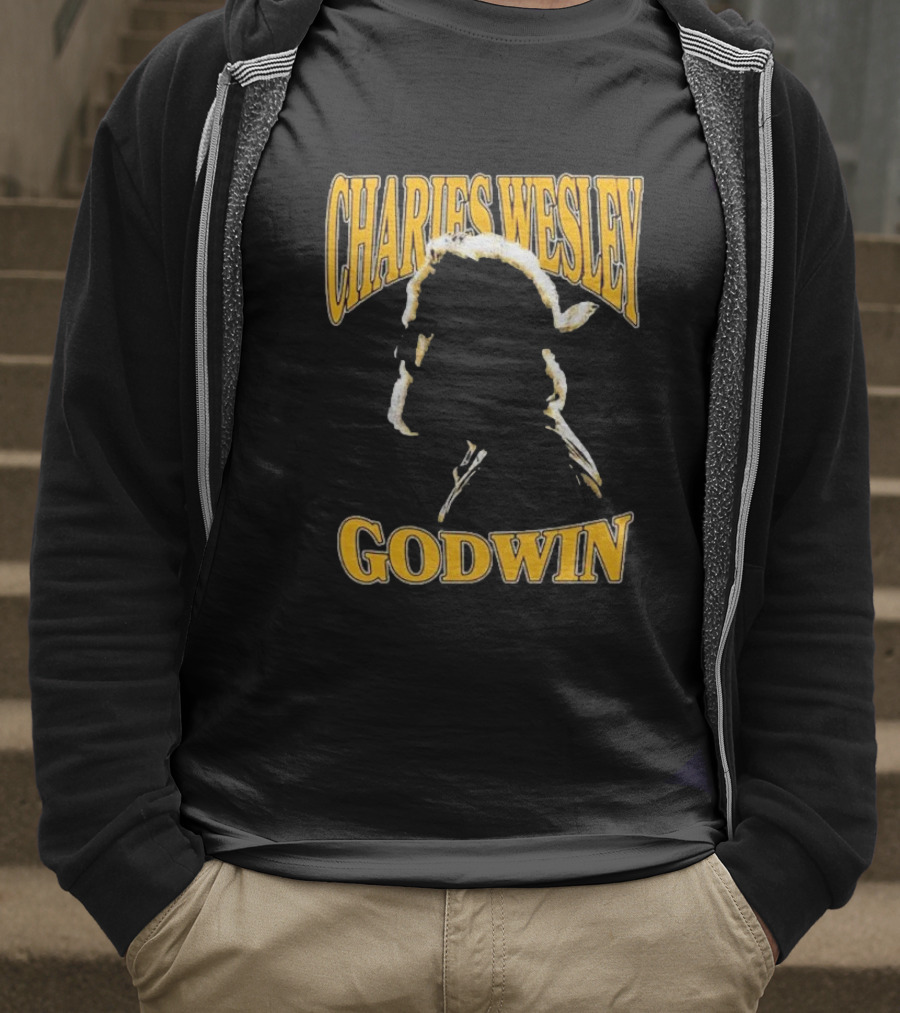 Charles Wesley Godwin CWG Silhouette Bold Yellow Text T-Shirt