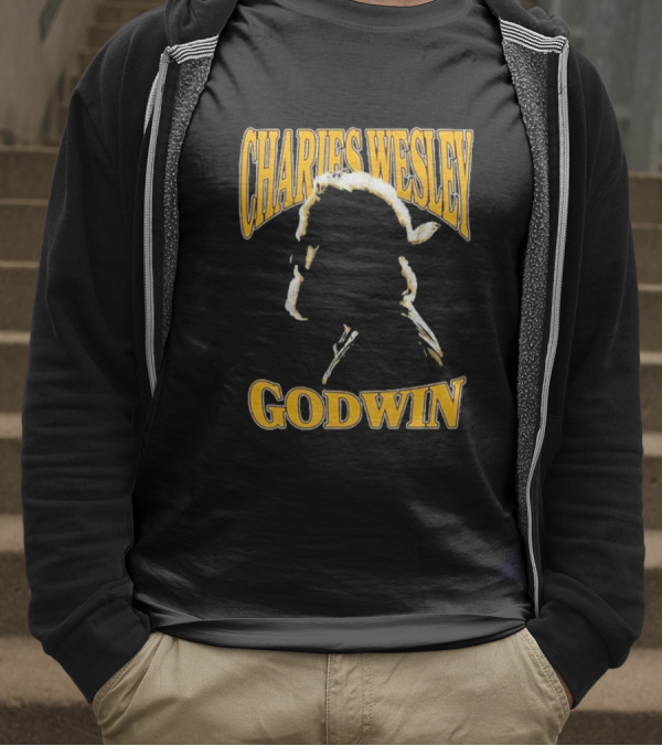 Charles Wesley Godwin CWG Silhouette Bold Yellow Text T-Shirt