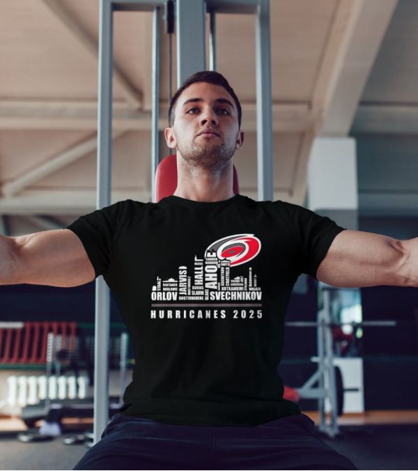 Carolina Hurricanes 2025 Players Names City Skyline T-Shirt