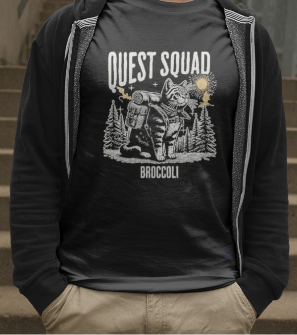 Cat Onyx Storm Quest Squad Broccoli T-Shirt