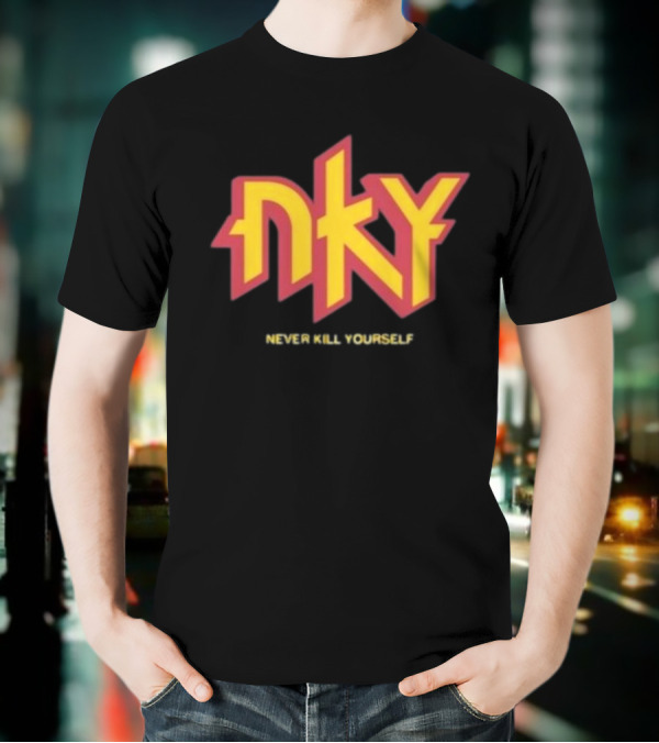 Christopher M Lafon Wearing Nyk Never Kill Yourself T-Shirt