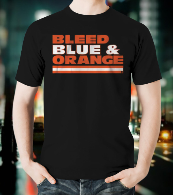 Chicago Football Bleed Blue & Orange T-Shirt
