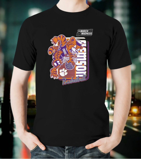 Clemson Basketball March Madness Dunking Tiger Mascot T-Shirt