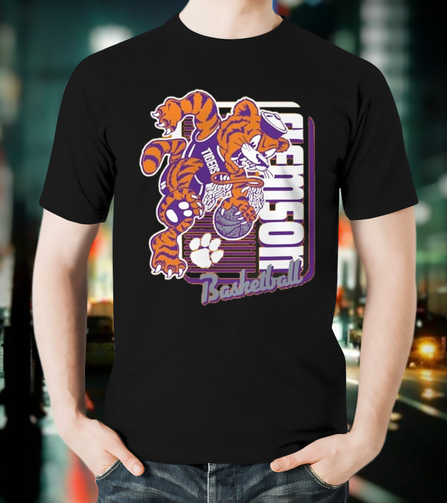 Clemson Tigers Basketball Mascot Dunk 2025 T-Shirt