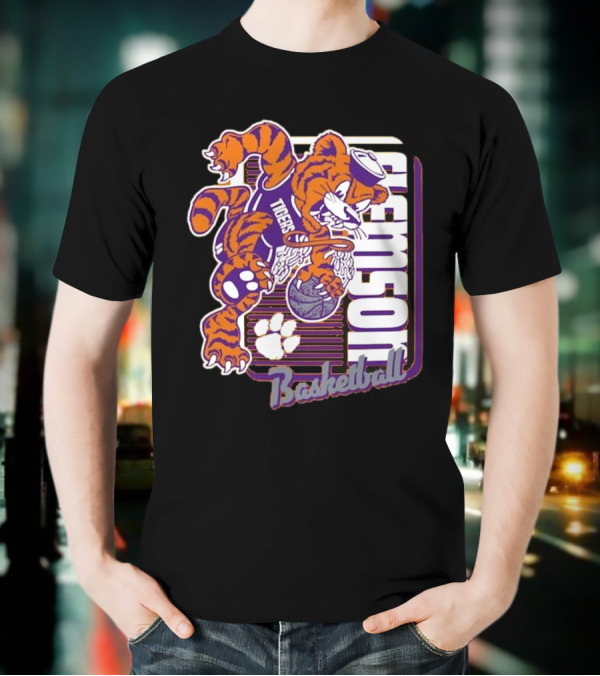 Clemson Tigers Basketball Mascot Dunk 2025 T-Shirt