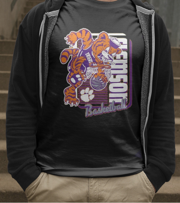 Clemson Tigers Basketball Mascot Dunk 2025 T-Shirt