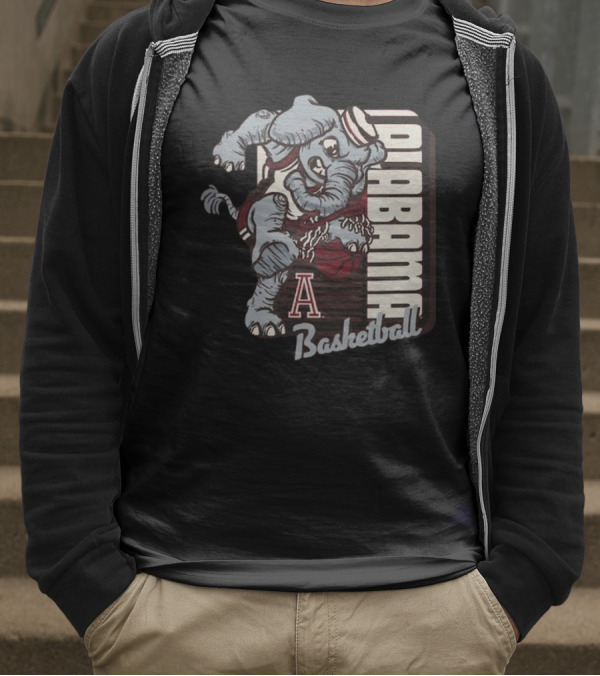 Alabama Basketball Elephant Dunking Mascot Crimson Tide 2025 T-Shirt
