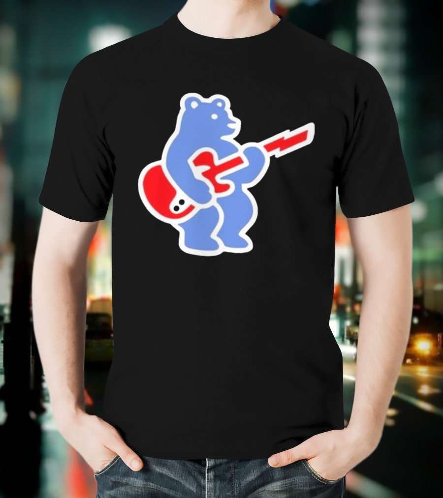 Cubs Bear Guitar Logo T-Shirt