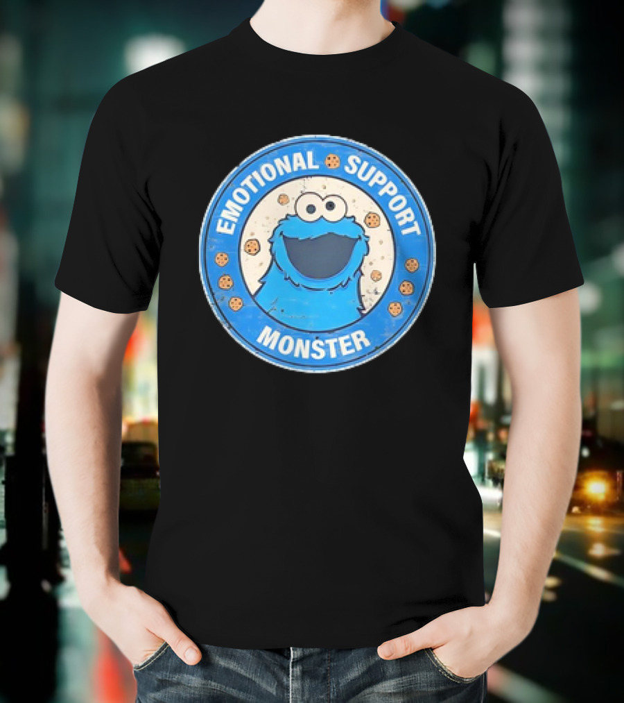 Cookie Monster Emotional Support Monster T-Shirt
