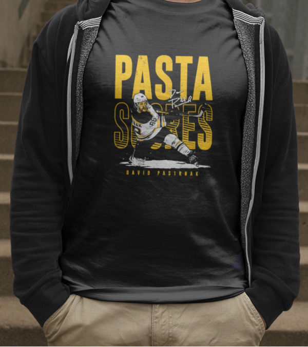 David Pastrnak Boston Bruins NHL Hockey Pasta Scores Signature Vintage T-Shirt
