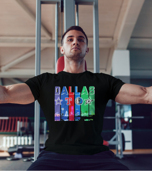 Dallas Retro Skyline Sports Teams Logo T-Shirt