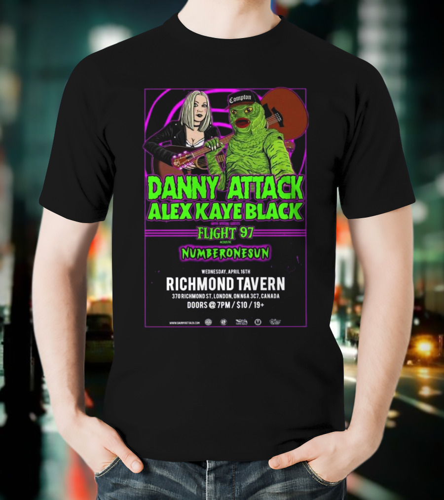 Danny Attack Alex Kaye Black Richmond Tavern London UK Apr 16 2025 T-Shirt