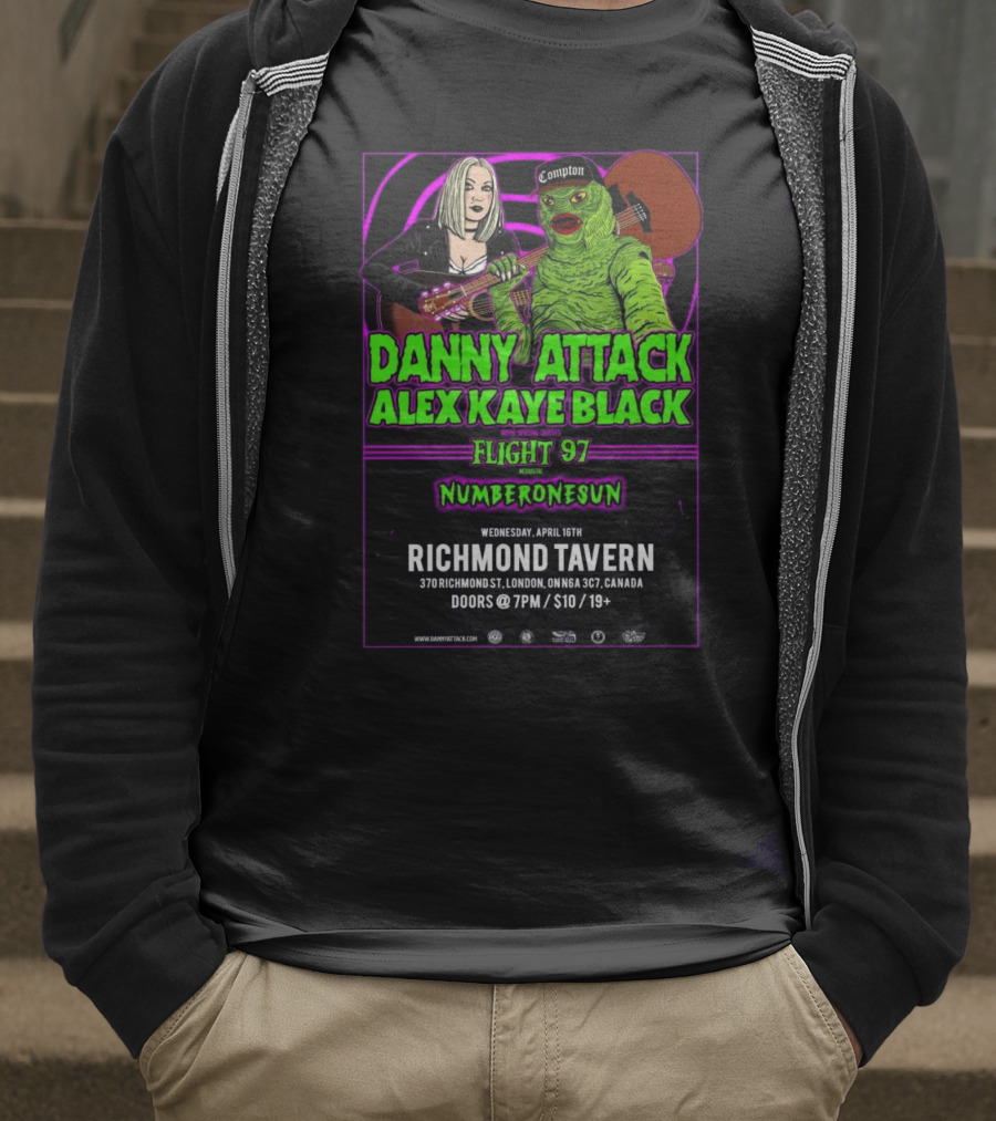 Danny Attack Alex Kaye Black Richmond Tavern London UK Apr 16 2025 T-Shirt
