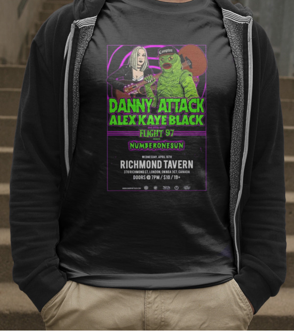 Danny Attack Alex Kaye Black Richmond Tavern London UK Apr 16 2025 T-Shirt