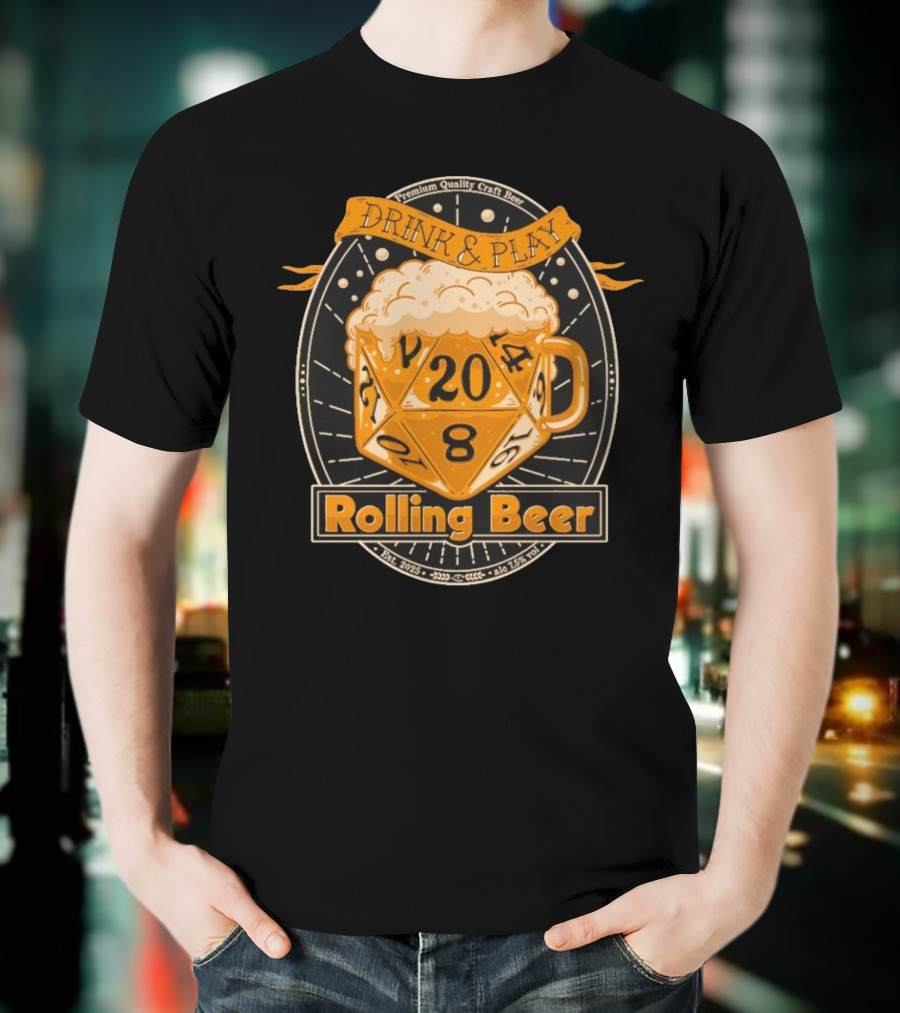 Drink And Play Rolling Beer T-Shirt