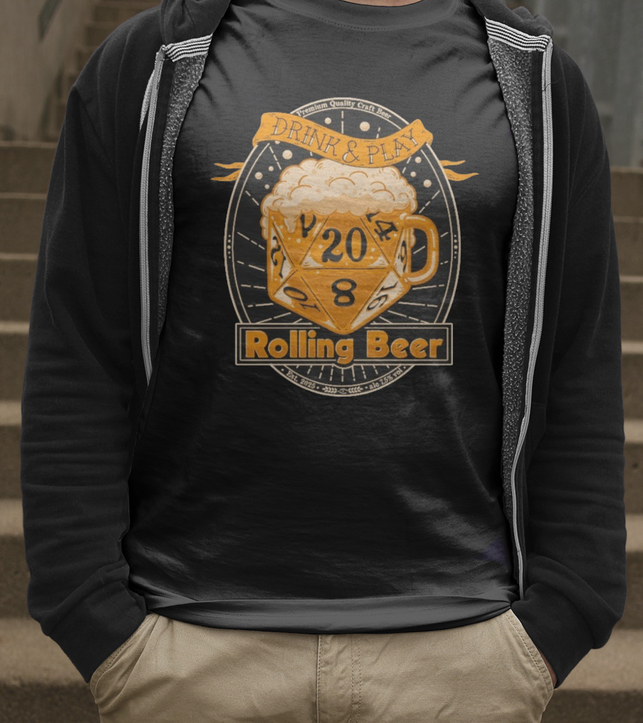 Drink And Play Rolling Beer T-Shirt