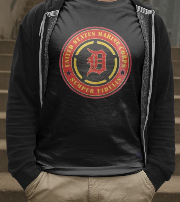 Detroit Tigers MLB X United States Marine Corps Military Appreciation Night 2025 Baseball T-Shirt