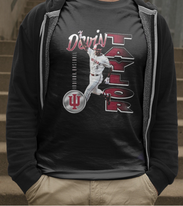 Devin Taylor Illustrated Indiana Hoosiers Baseball NCAA 2025 Graphic T-Shirt