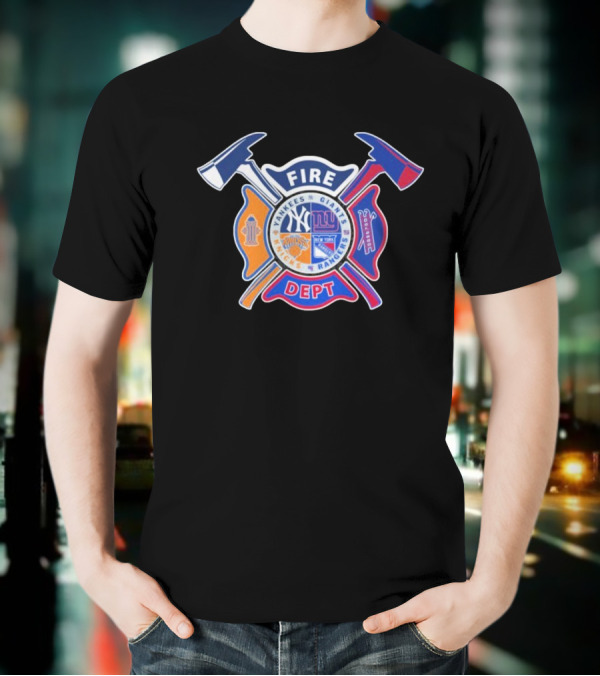 Fire Dept Yankees Giants Rangers Knicks T-Shirt