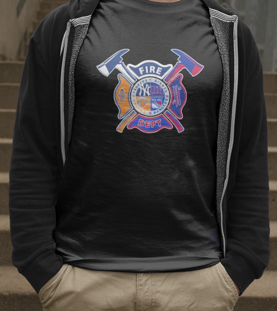 Fire Dept Yankees Giants Rangers Knicks T-Shirt