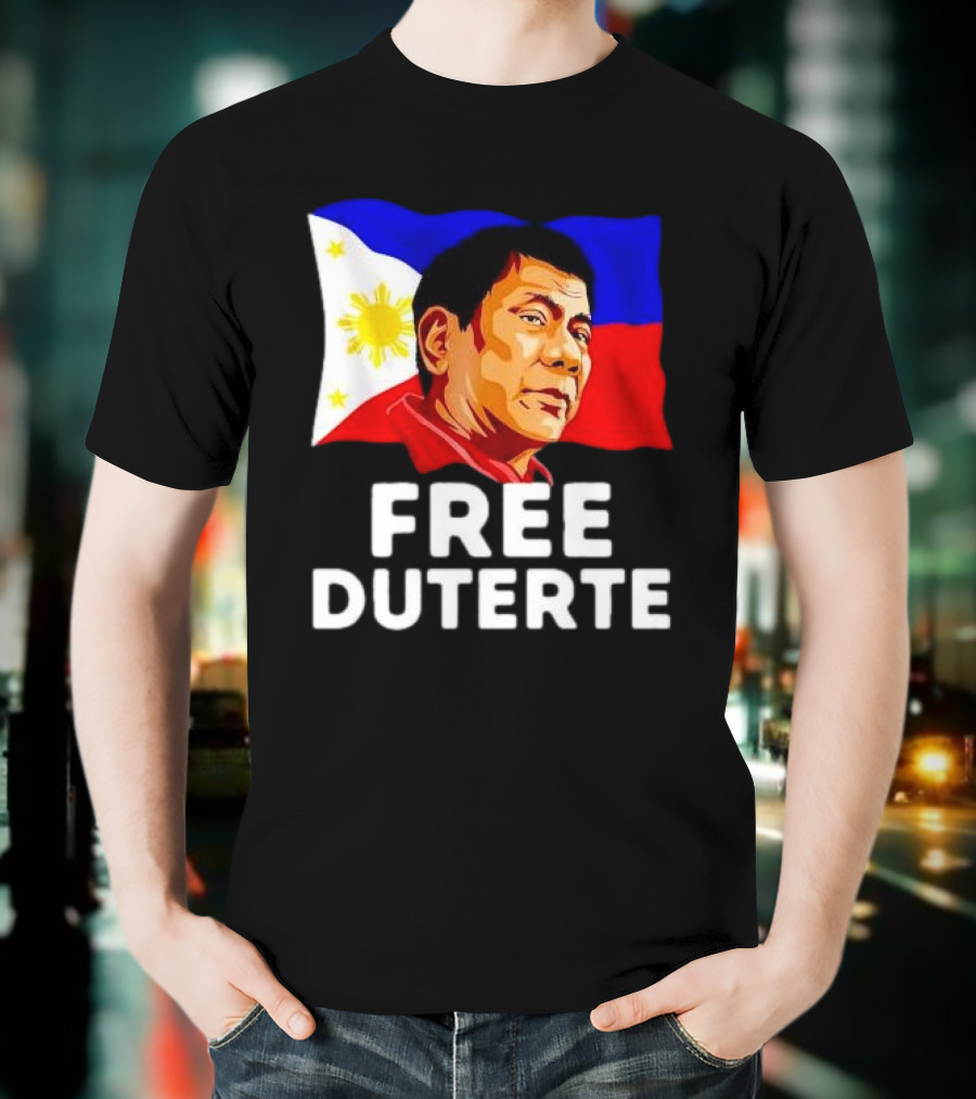 Free Duterte Philippines Flag Rodrigo Digong T-Shirt