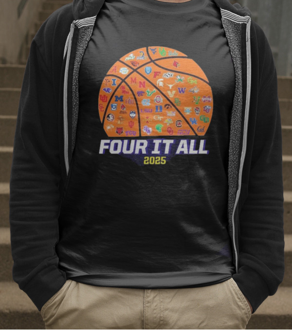 Four It All March Madness 2025 Women’s Basketball Logos T-Shirt