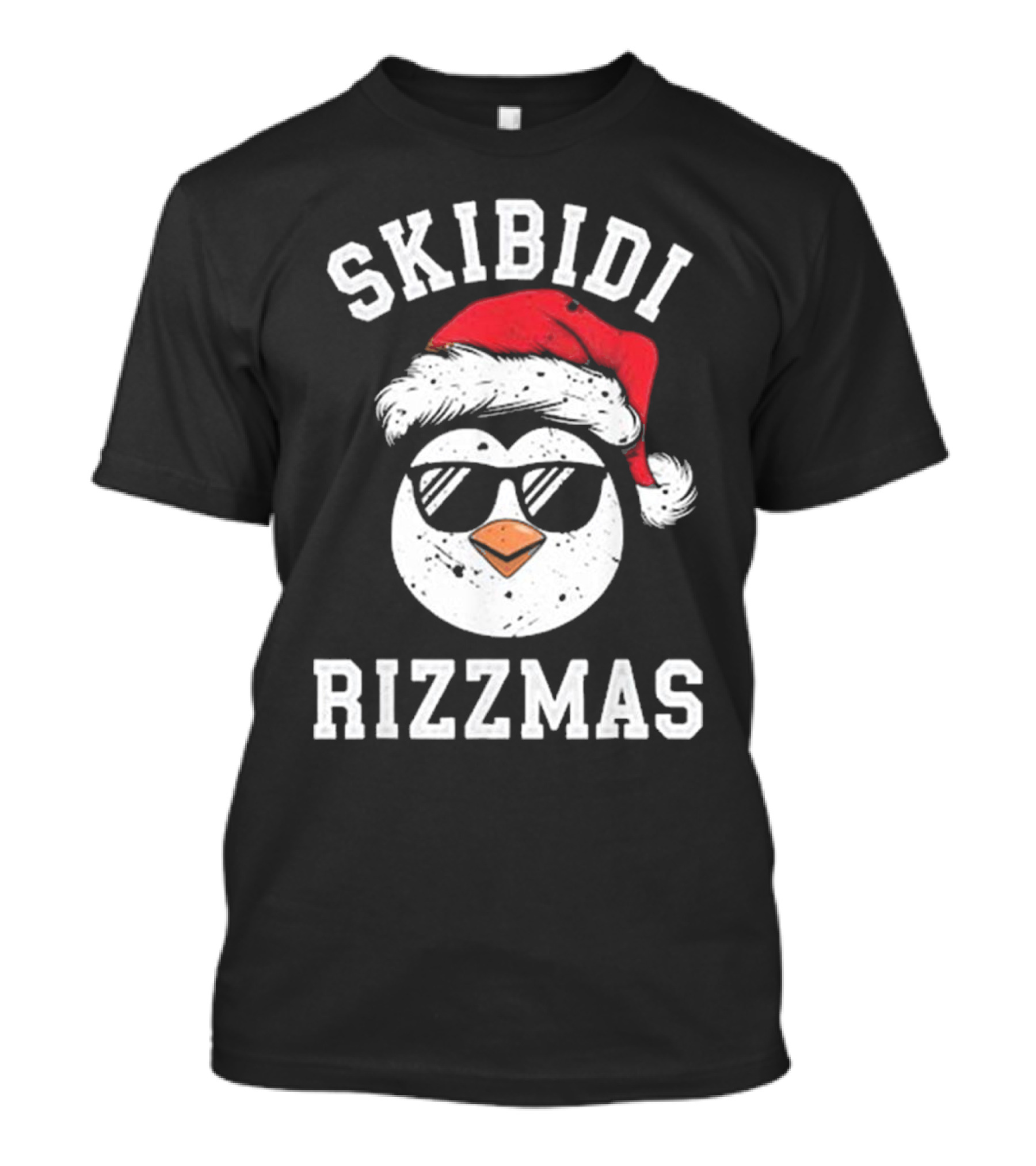 Funny Christmas Penguin Skibidi Rizzmas Merry Rizzmas T-Shirt