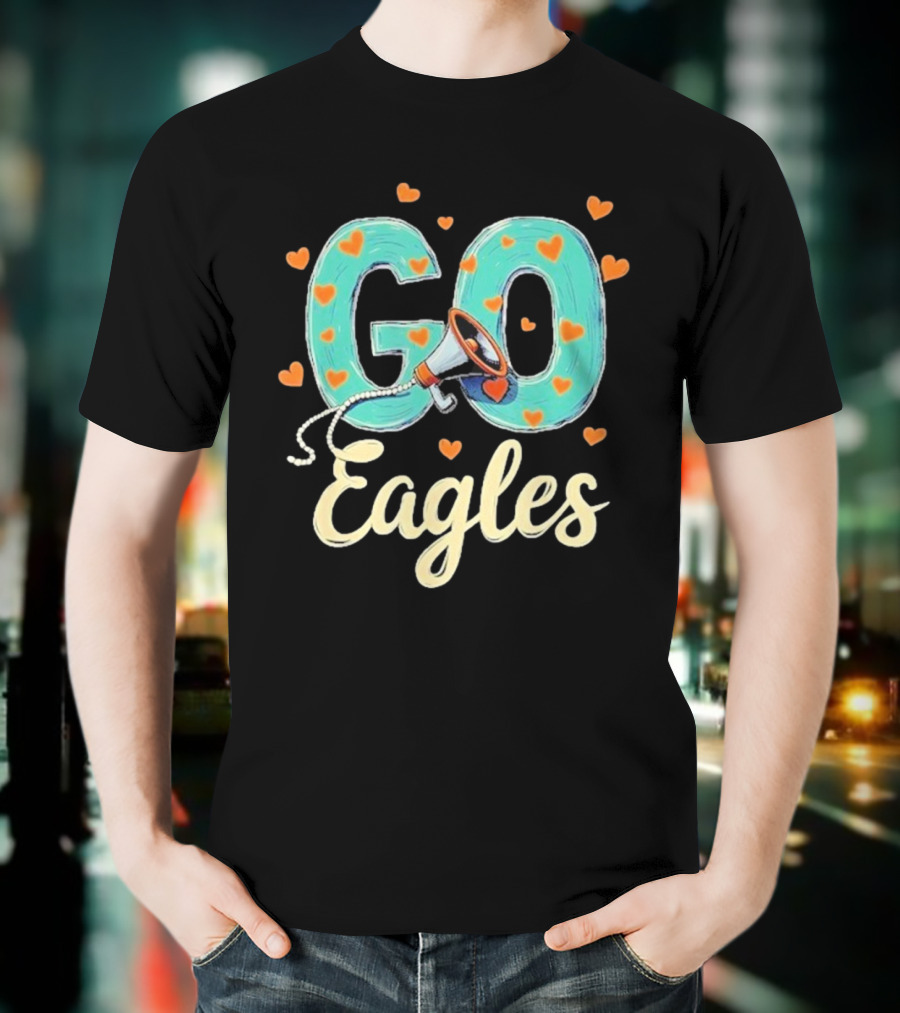 Go Cheer Eagles Heart T-Shirt