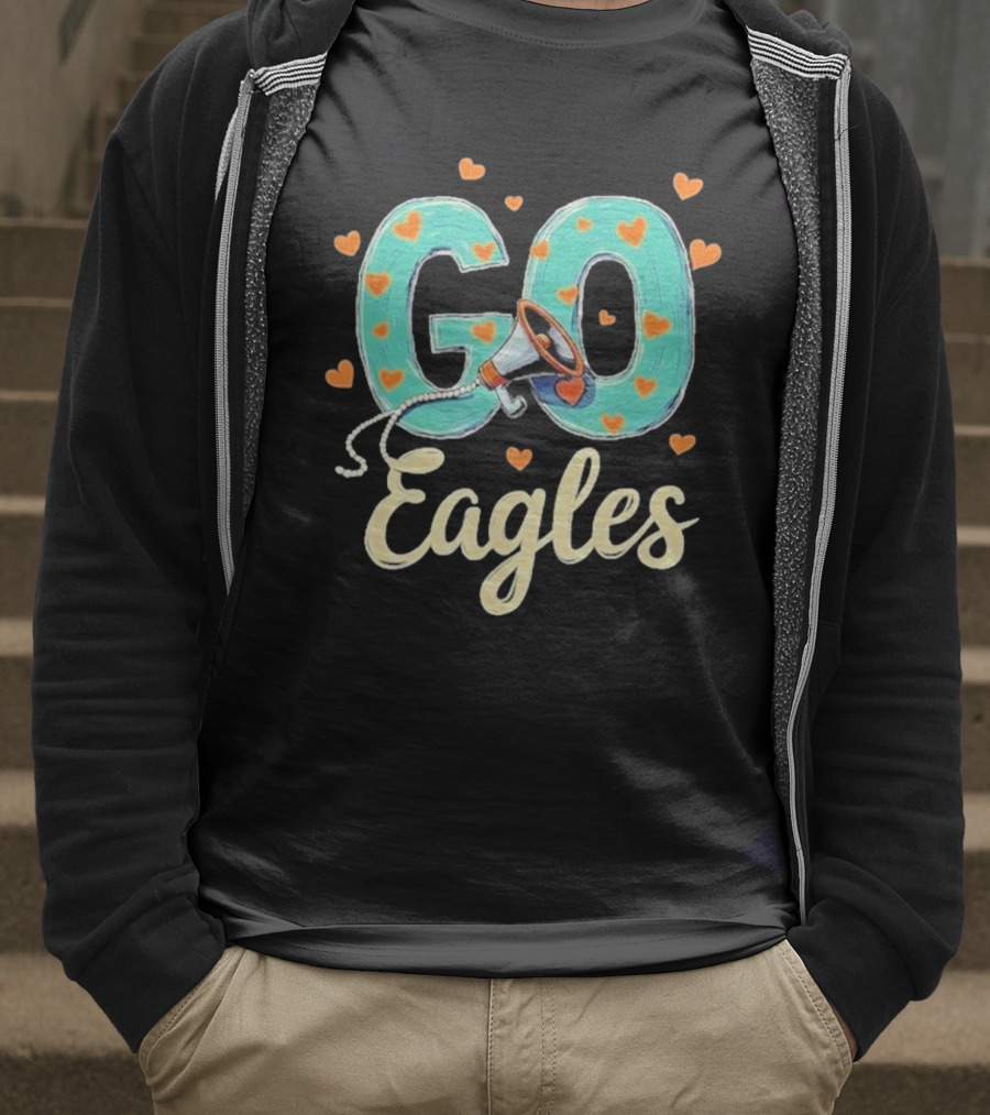 Go Cheer Eagles Heart T-Shirt