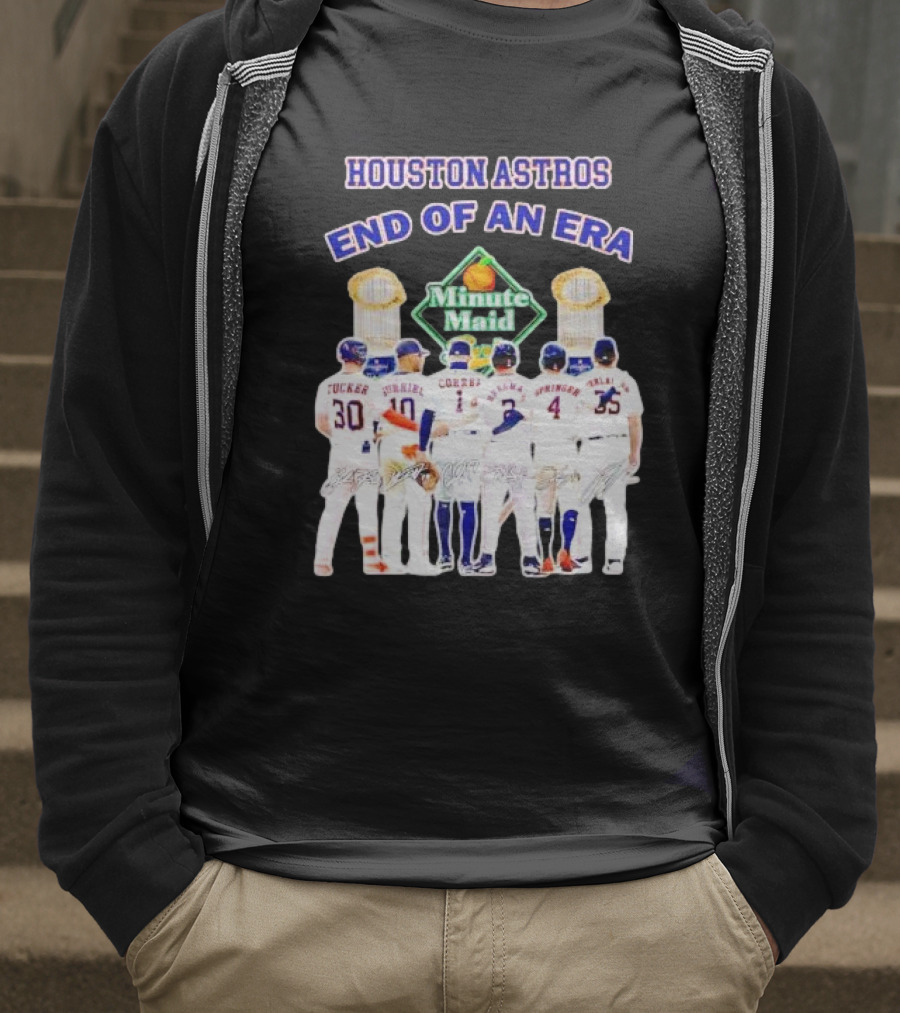 Houston Astros End Of An Era Minute Maid Signatures T-Shirt