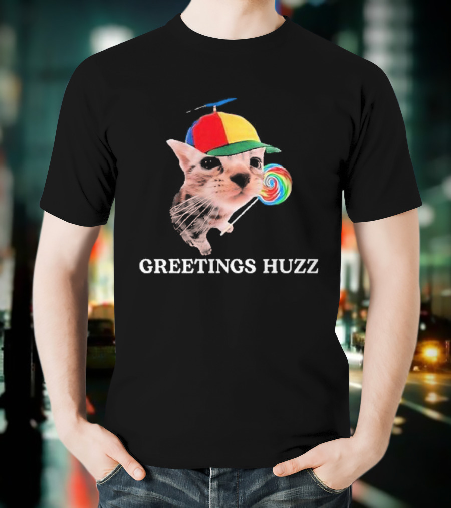 Greetings Huzz Gen Z Gen Alpha Slang Silly Cat Meme Toddler T-Shirt