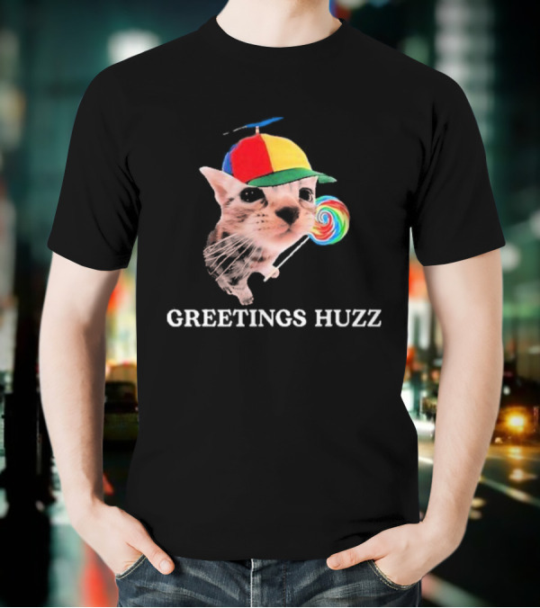 Greetings Huzz Gen Z Gen Alpha Slang Silly Cat Meme Toddler T-Shirt