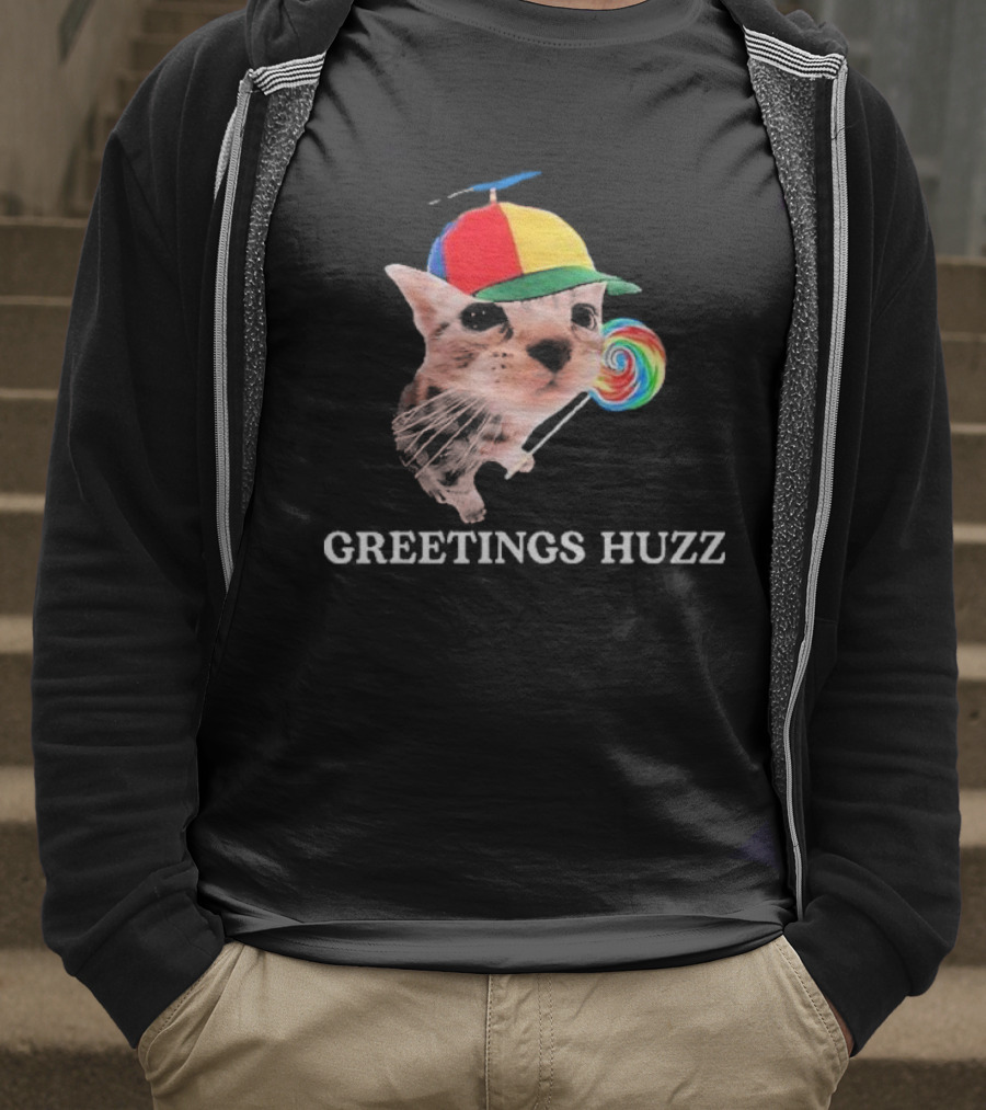 Greetings Huzz Gen Z Gen Alpha Slang Silly Cat Meme Toddler T-Shirt