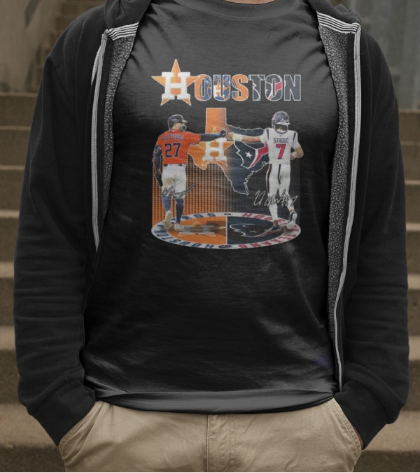 Houston Astros X Houston Texans Logo Signature 2025 T-Shirt