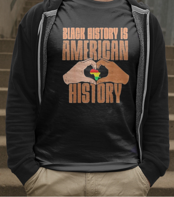 Heart Map Black History Is American History T-Shirt