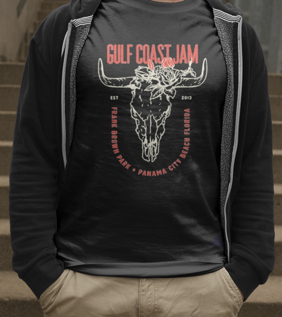 Gulf Coast Jam Skull & Flower Lineup 2025 T-Shirt