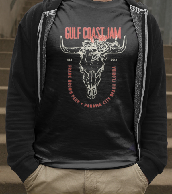 Gulf Coast Jam Skull & Flower Lineup 2025 T-Shirt