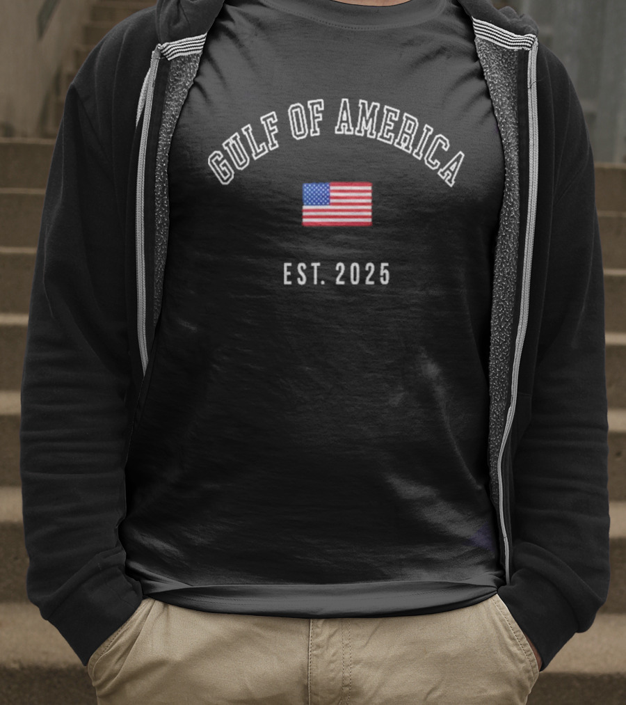 Gulf Of America Est 2025 Usa American Flag T-Shirt