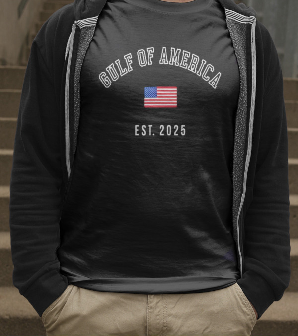 Gulf Of America Est 2025 Usa American Flag T-Shirt