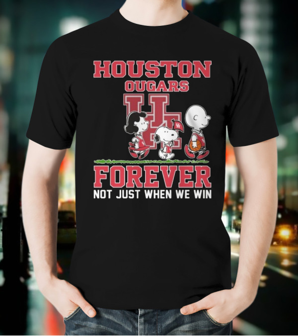 Houston Cougars X Peanuts Forever Not Just When We Win 2025 T-Shirt