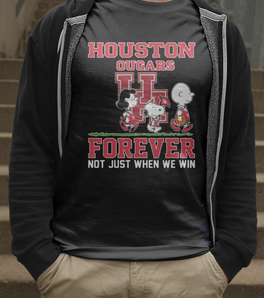 Houston Cougars X Peanuts Forever Not Just When We Win 2025 T-Shirt