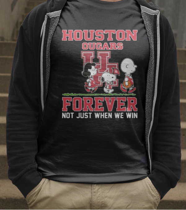 Houston Cougars X Peanuts Forever Not Just When We Win 2025 T-Shirt