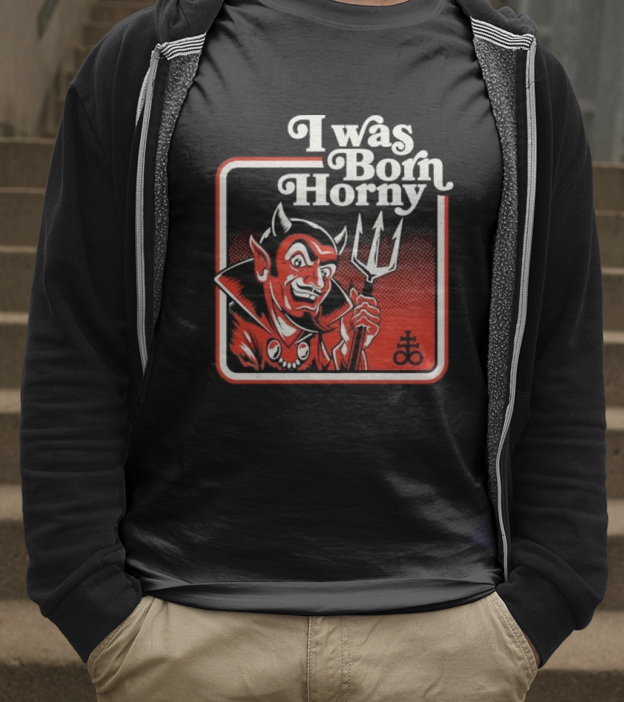 I Was Born Horny Red Demon T-Shirt