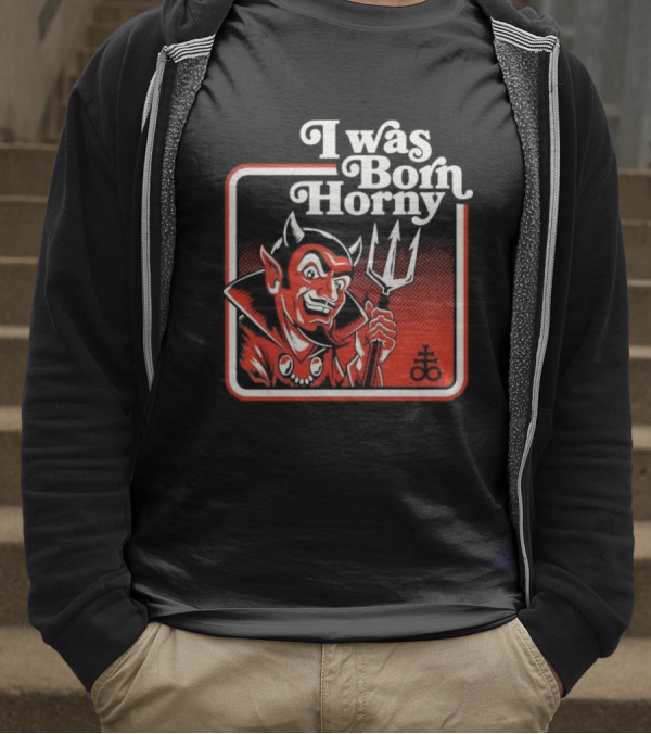 I Was Born Horny Red Demon T-Shirt