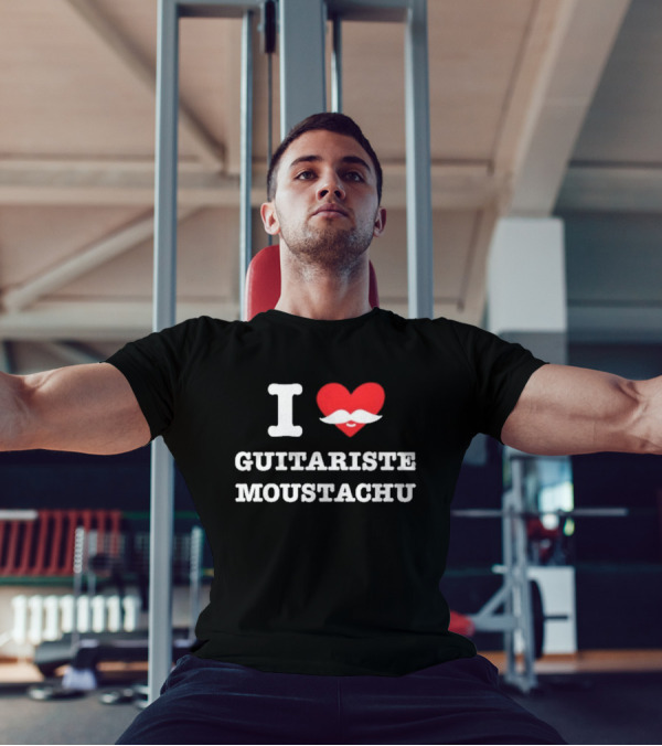 I Heart Guitariste Moustachu T-Shirt