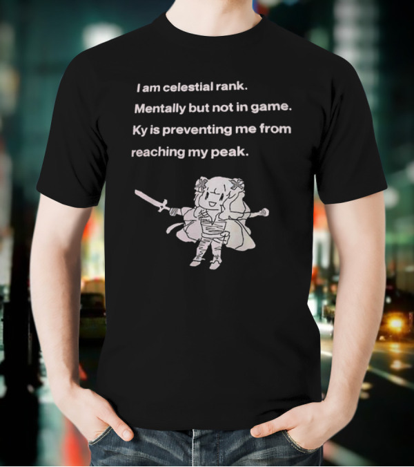 I Am Celestial Rank Gamer Achievement And Competitive Gaming T-Shirt