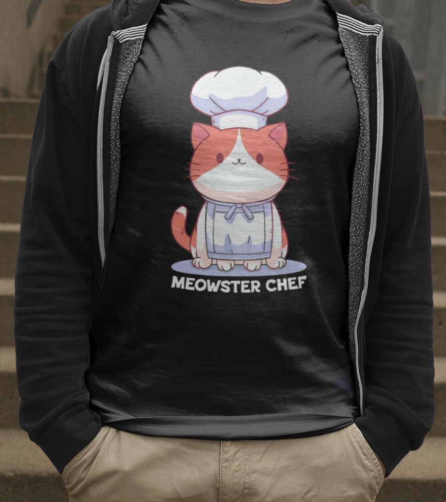 Meowster Chef Adorable Cat Cooking T-Shirt