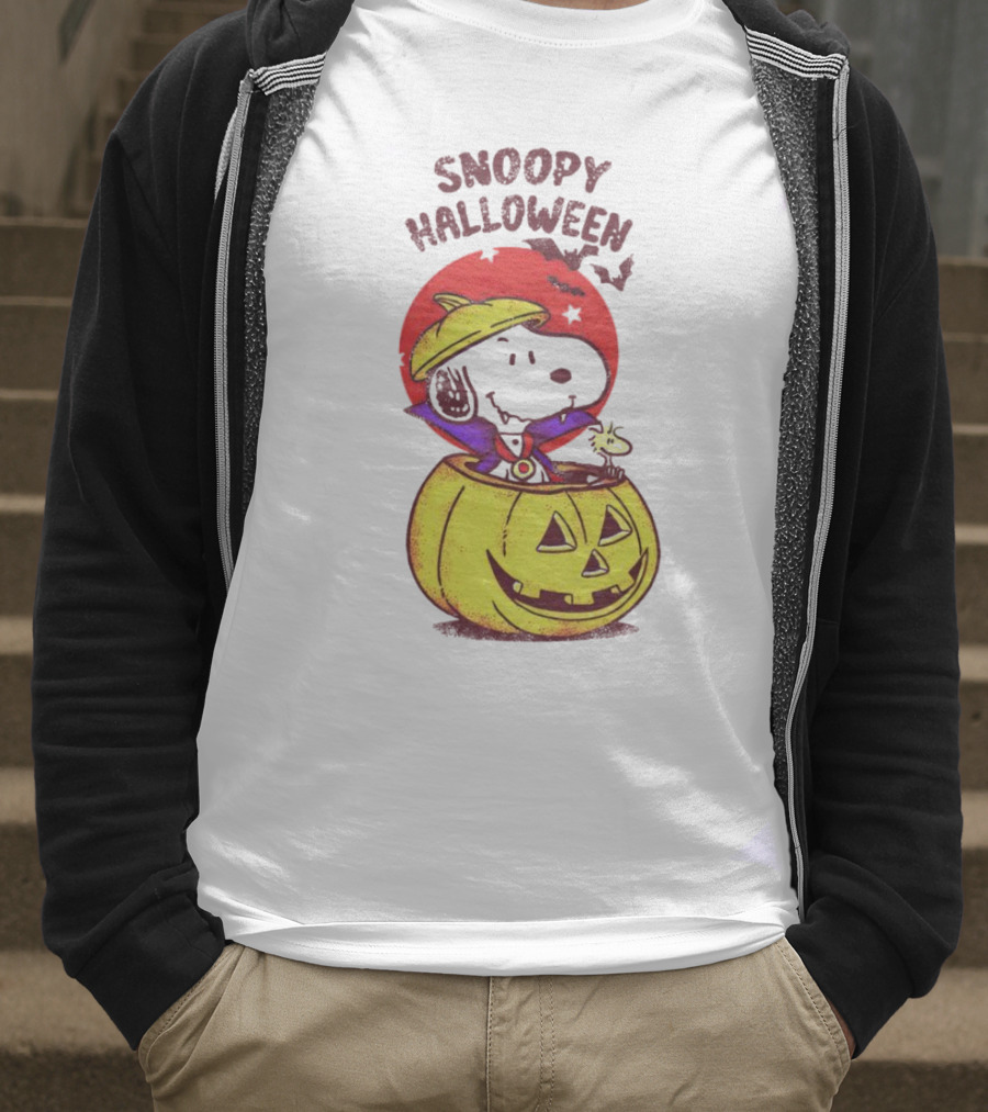 Snoopy Halloween Woodstock Peanuts Pumpkin T-Shirt